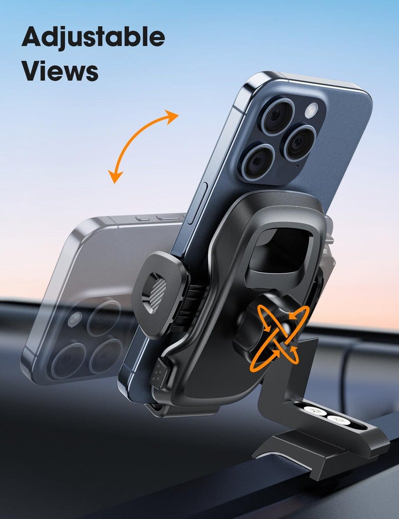 iGoevo Upgraded Tacoma Phone Mount for Toyota Tacoma 2016-2023, 3rd Gen Dashboard Clip Cell Phone Cradle, Adjustable Stand, Suitable for Most Smartphones - Image 2